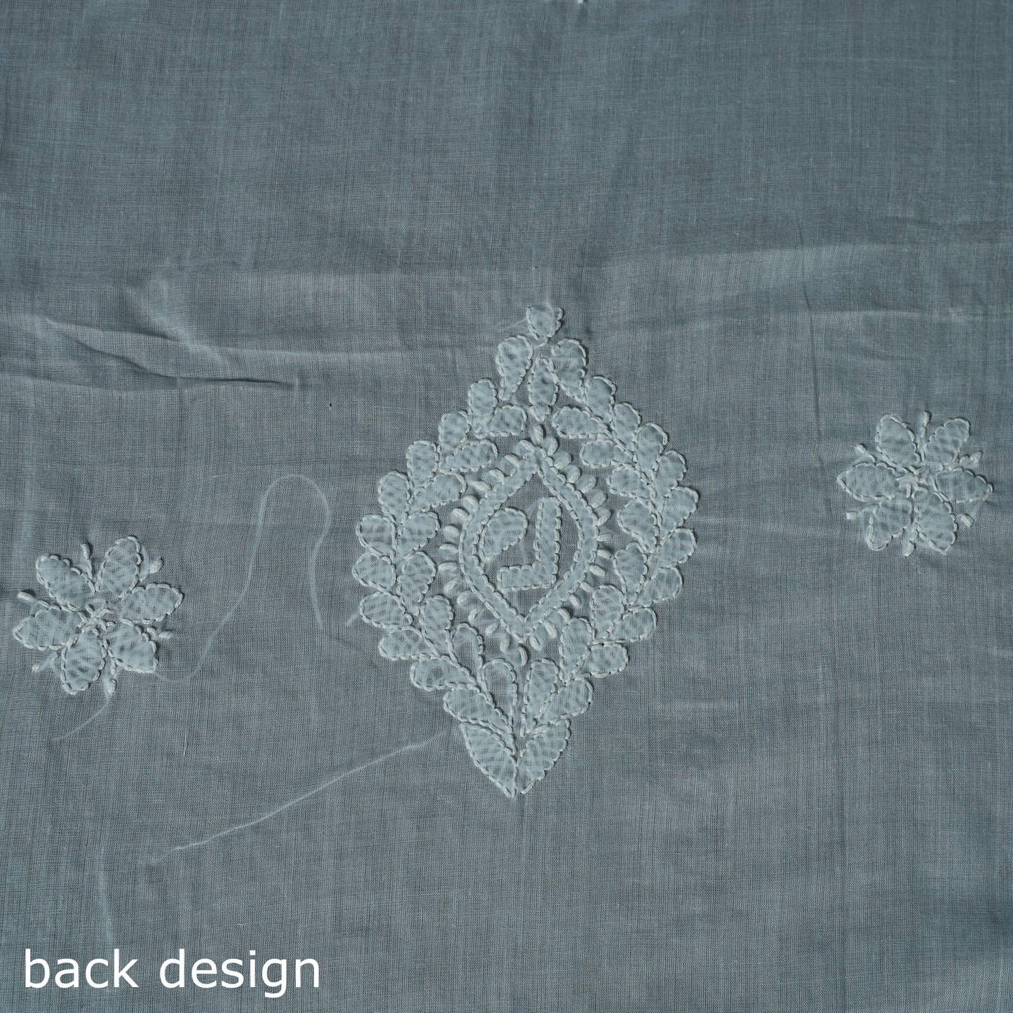 Lucknow Chikankari Parsi Style Hand Embroidered Pure Mul Cotton Unstitched Kurta Material (2.8M) 02