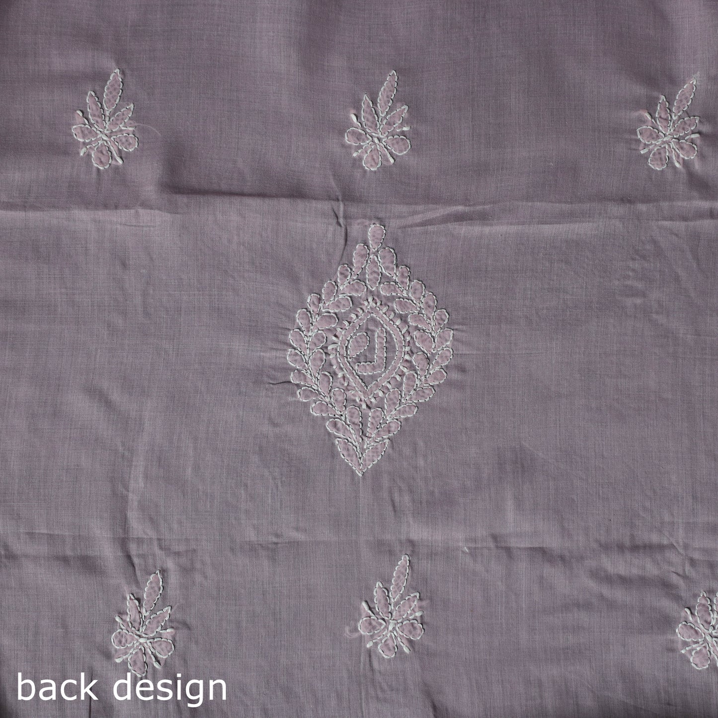 Lucknow Chikankari Parsi Style Hand Embroidered Pure Mul Cotton Unstitched Kurta Material (2.8M) 07