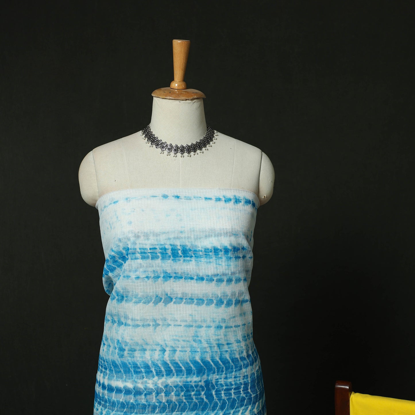 Shibori Tie-Dye Kota Doria Cotton 3pc Unstitched Dress Material Suit Set 03