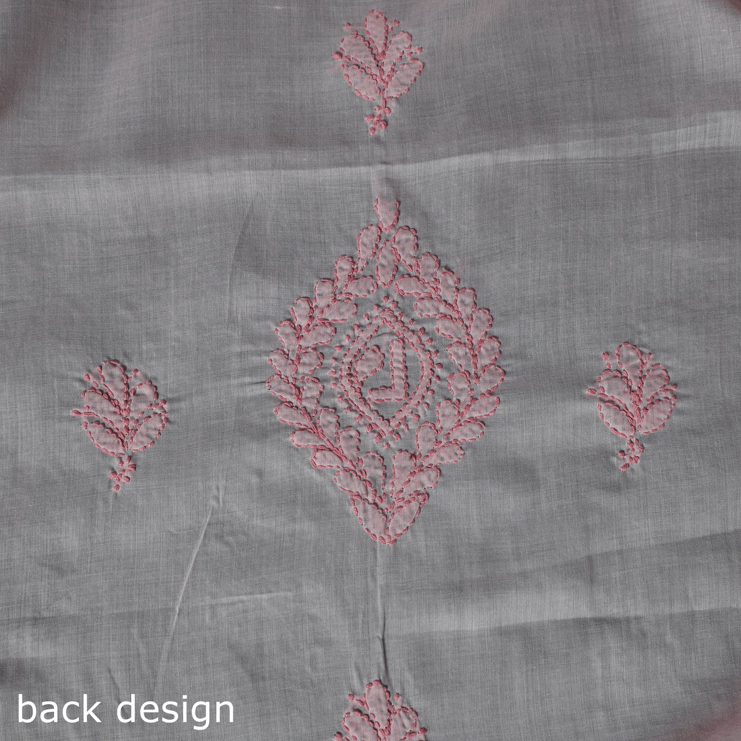 Lucknow Chikankari Parsi Style Hand Embroidered Pure Mul Cotton Unstitched Kurta Material (2.8M) 11
