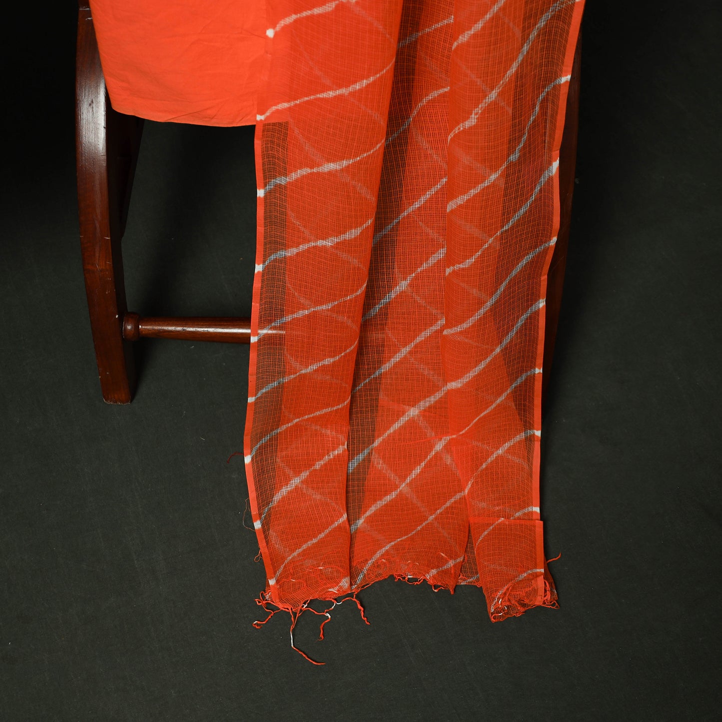 Shibori Tie-Dye Kota Doria Cotton 3pc Unstitched Dress Material Suit Set 06