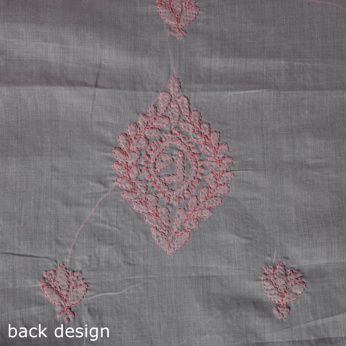 Lucknow Chikankari Parsi Style Hand Embroidered Pure Mul Cotton Unstitched Kurta Material (2.8M) 12