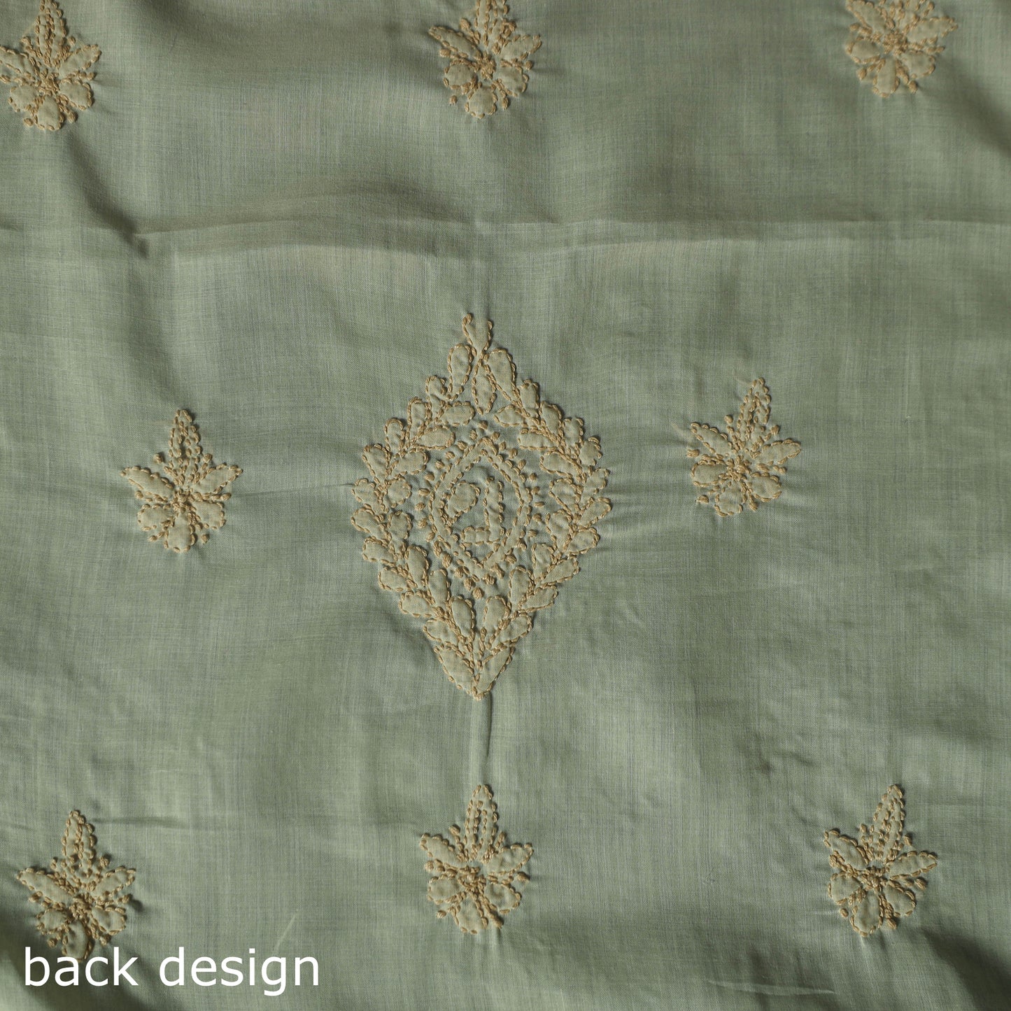 Lucknow Chikankari Parsi Style Hand Embroidered Pure Mul Cotton Unstitched Kurta Material (2.8M) 13