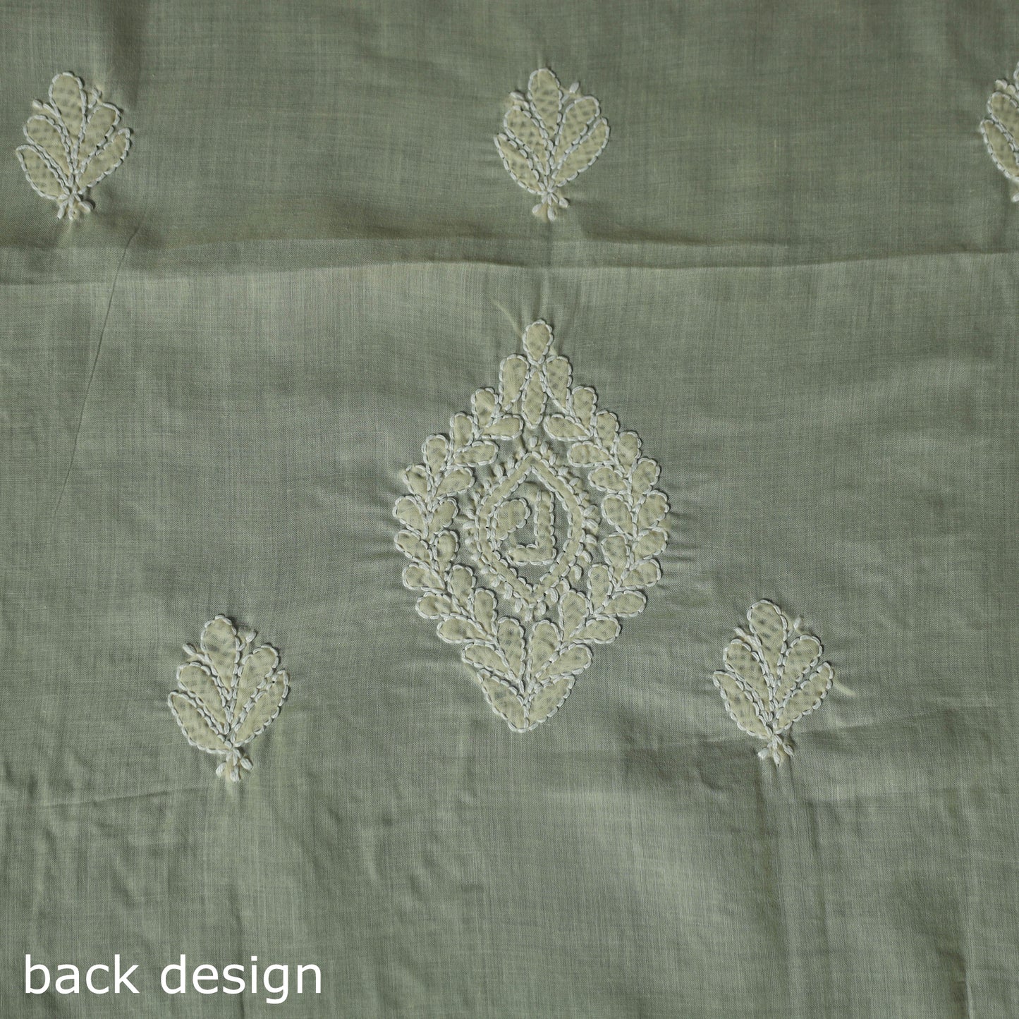 Lucknow Chikankari Parsi Style Hand Embroidered Pure Mul Cotton Unstitched Kurta Material (2.8M) 14