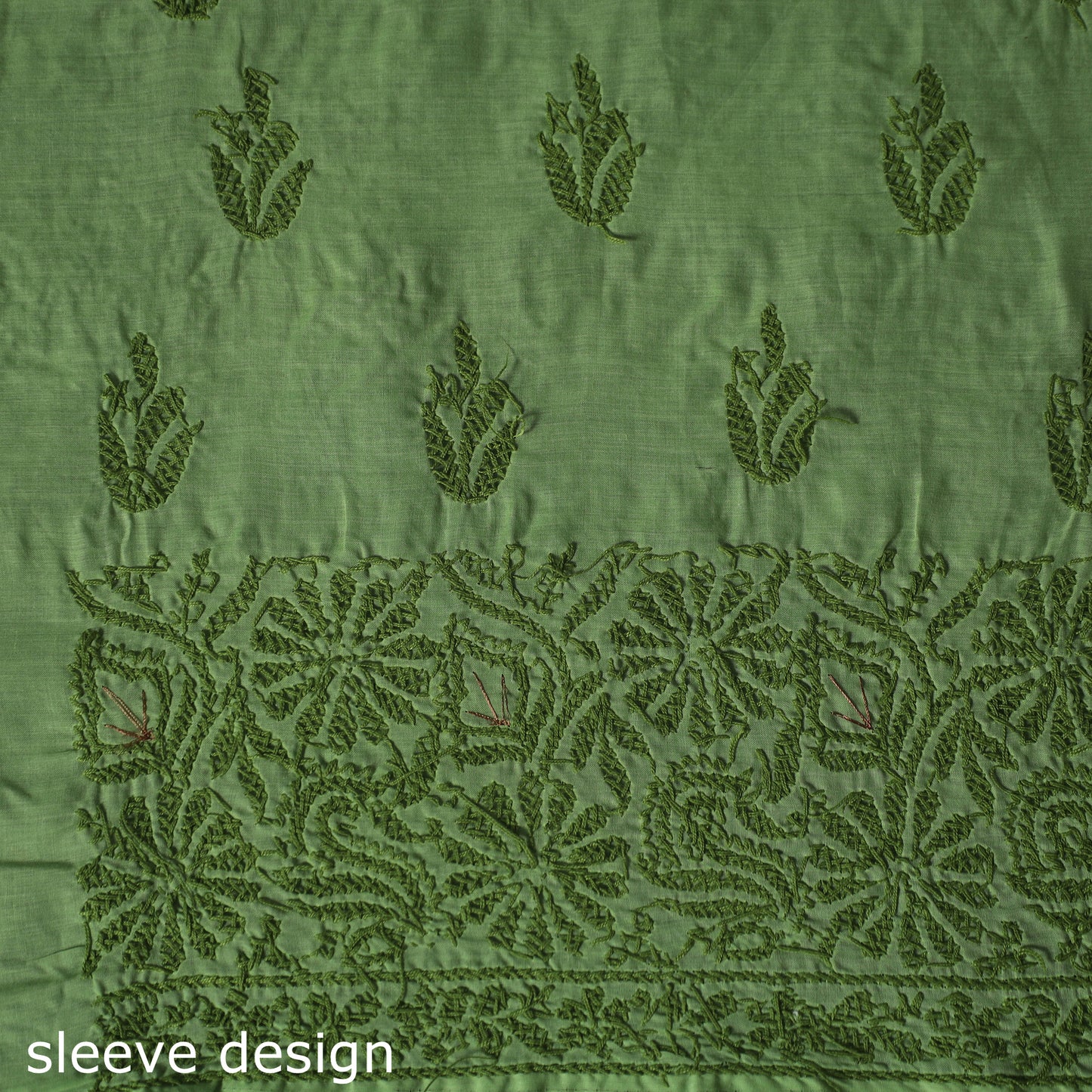 Lucknow Chikankari Parsi Style Hand Embroidered Pure Mul Cotton Unstitched Kurta Material (2.8M) 17