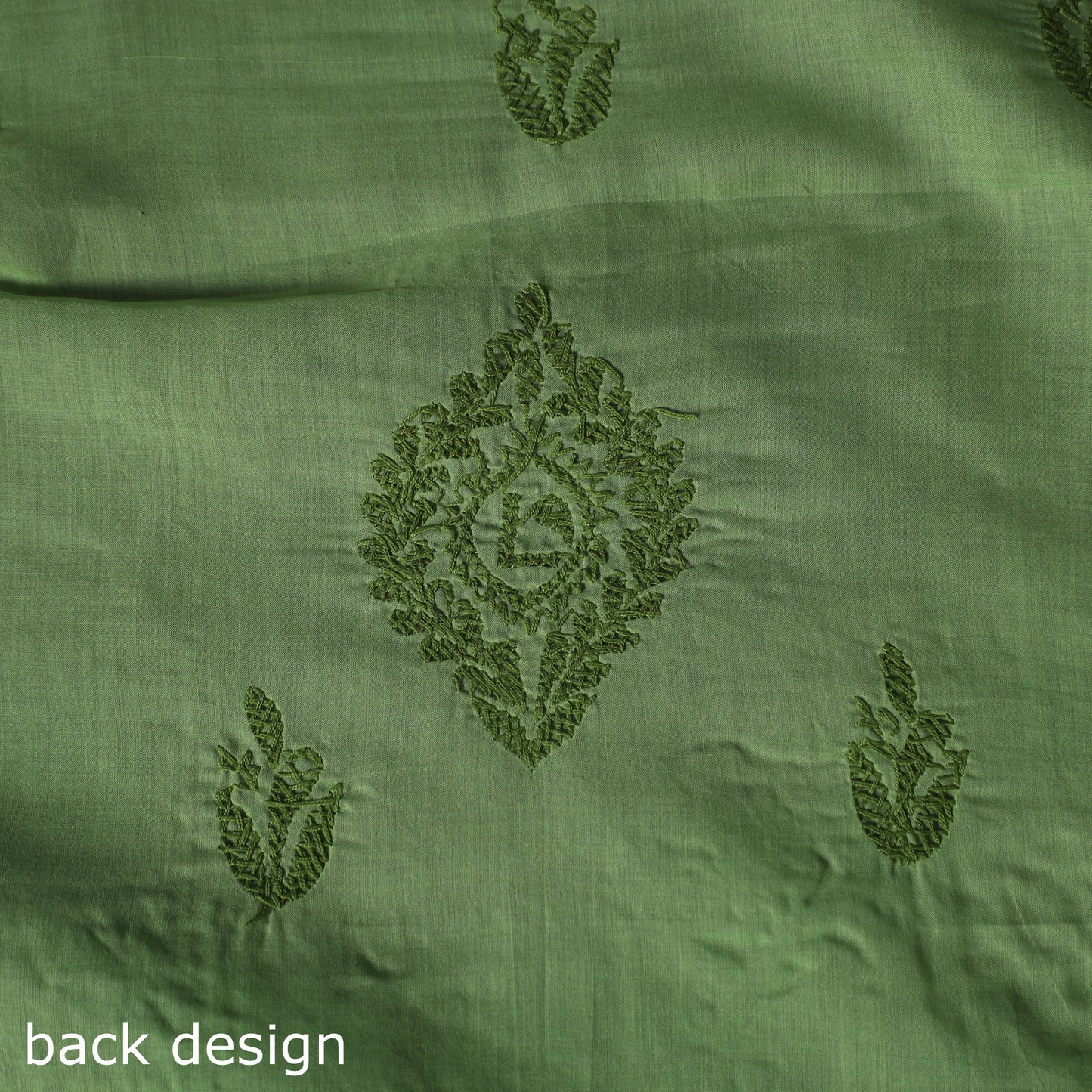 Lucknow Chikankari Parsi Style Hand Embroidered Pure Mul Cotton Unstitched Kurta Material (2.8M) 17