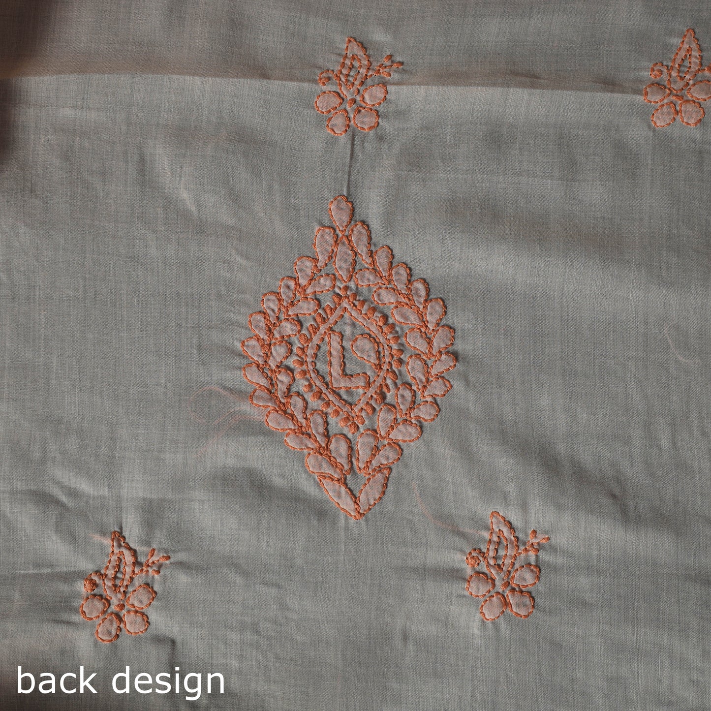 Lucknow Chikankari Parsi Style Hand Embroidered Pure Mul Cotton Unstitched Kurta Material (2.8M) 23
