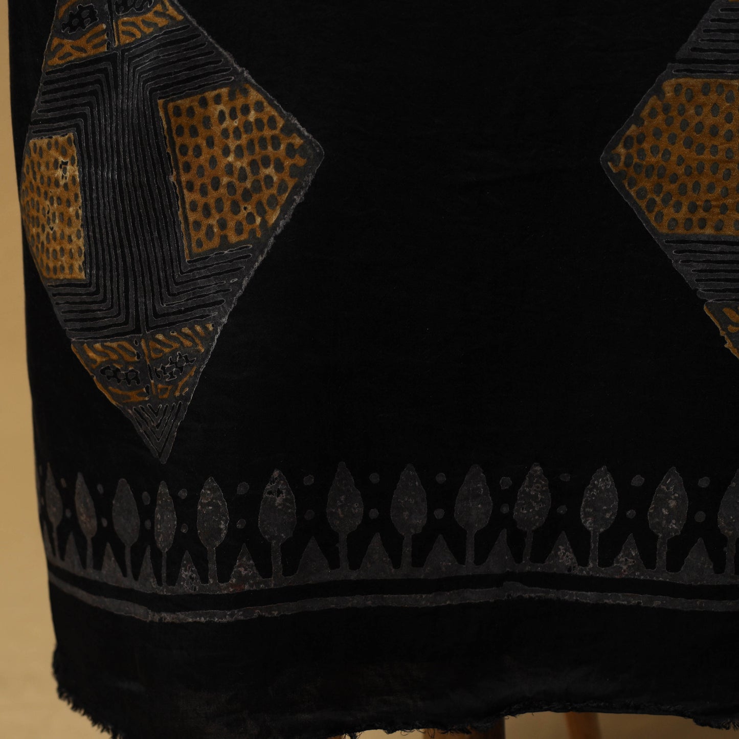 Bagru Hand Block Print Natural Dyed Modal Silk 2pc Unstitched Dress Material Kurta Set 10