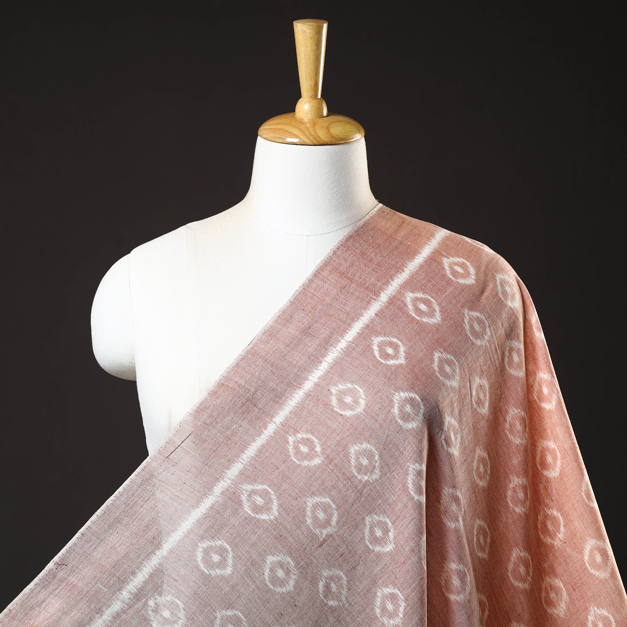 Yellow - Maniabandha Ikat Weave Handloom Cotton Dupatta with Tassels