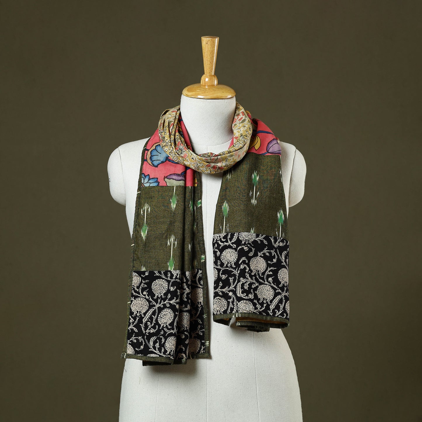 Multicolor - cotton patchwork kalamkari stole 19