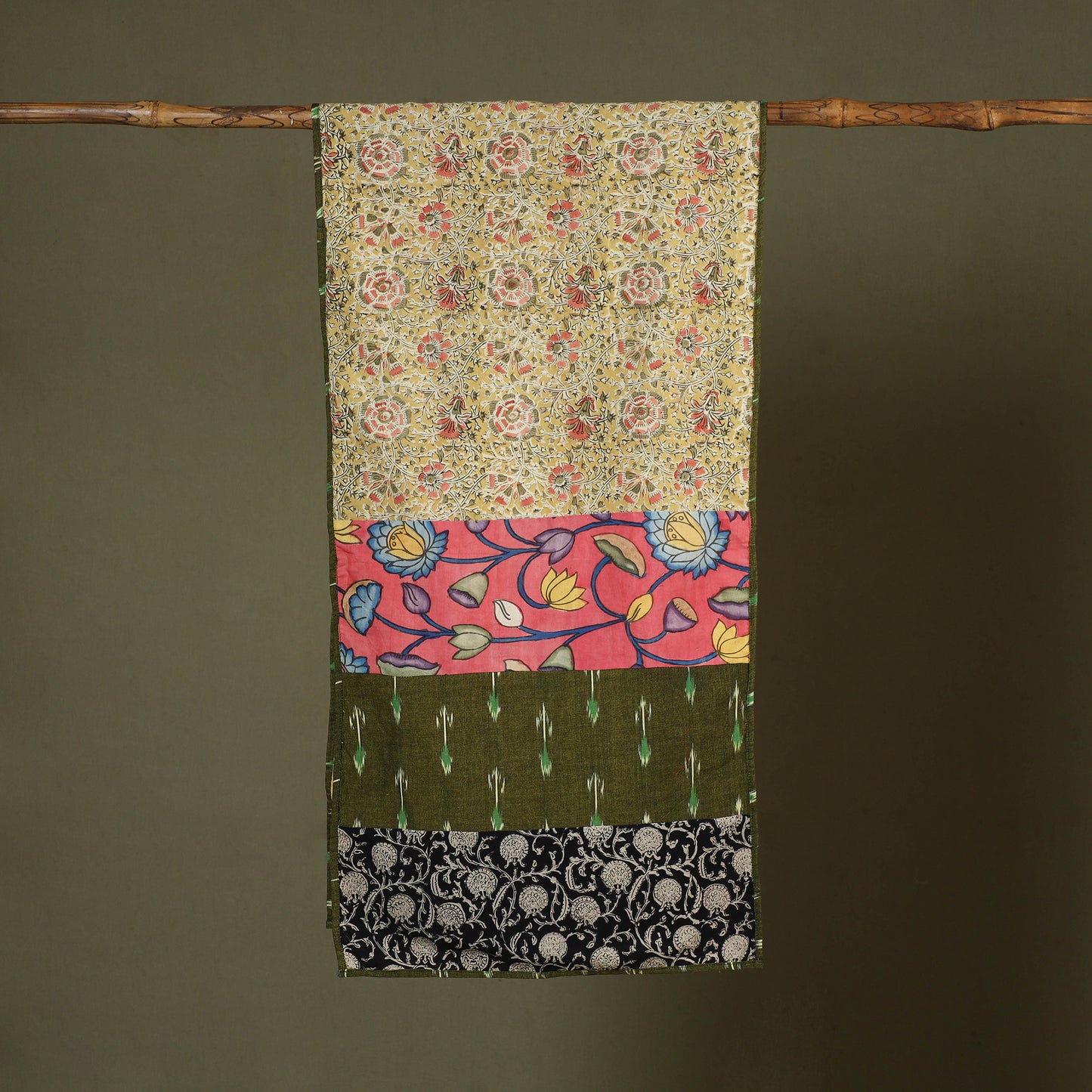 Multicolor - cotton patchwork kalamkari stole 19