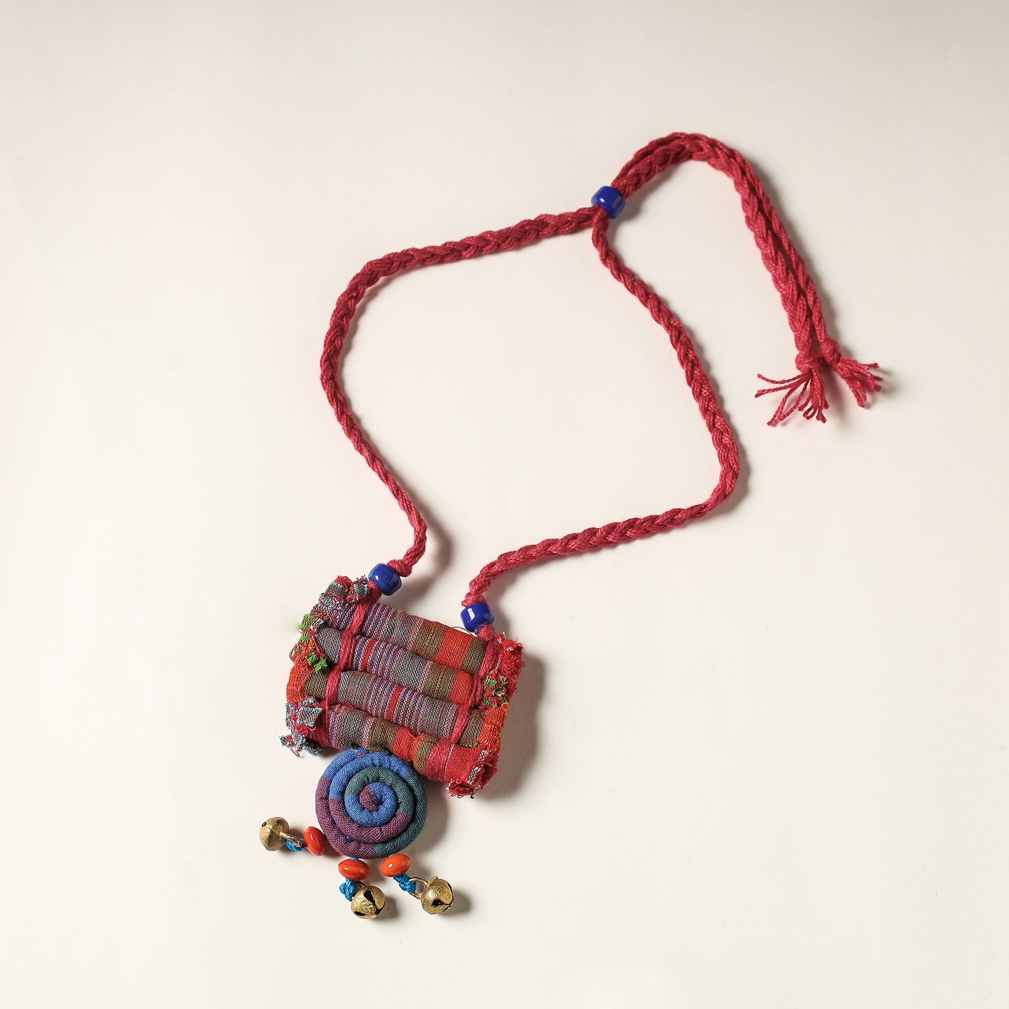 Handcrafted Gamcha Fabart Beadwork Necklace by Rangila Dhaga