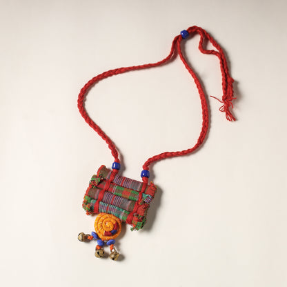 Handcrafted Gamcha Fabart Beadwork Necklace by Rangila Dhaga