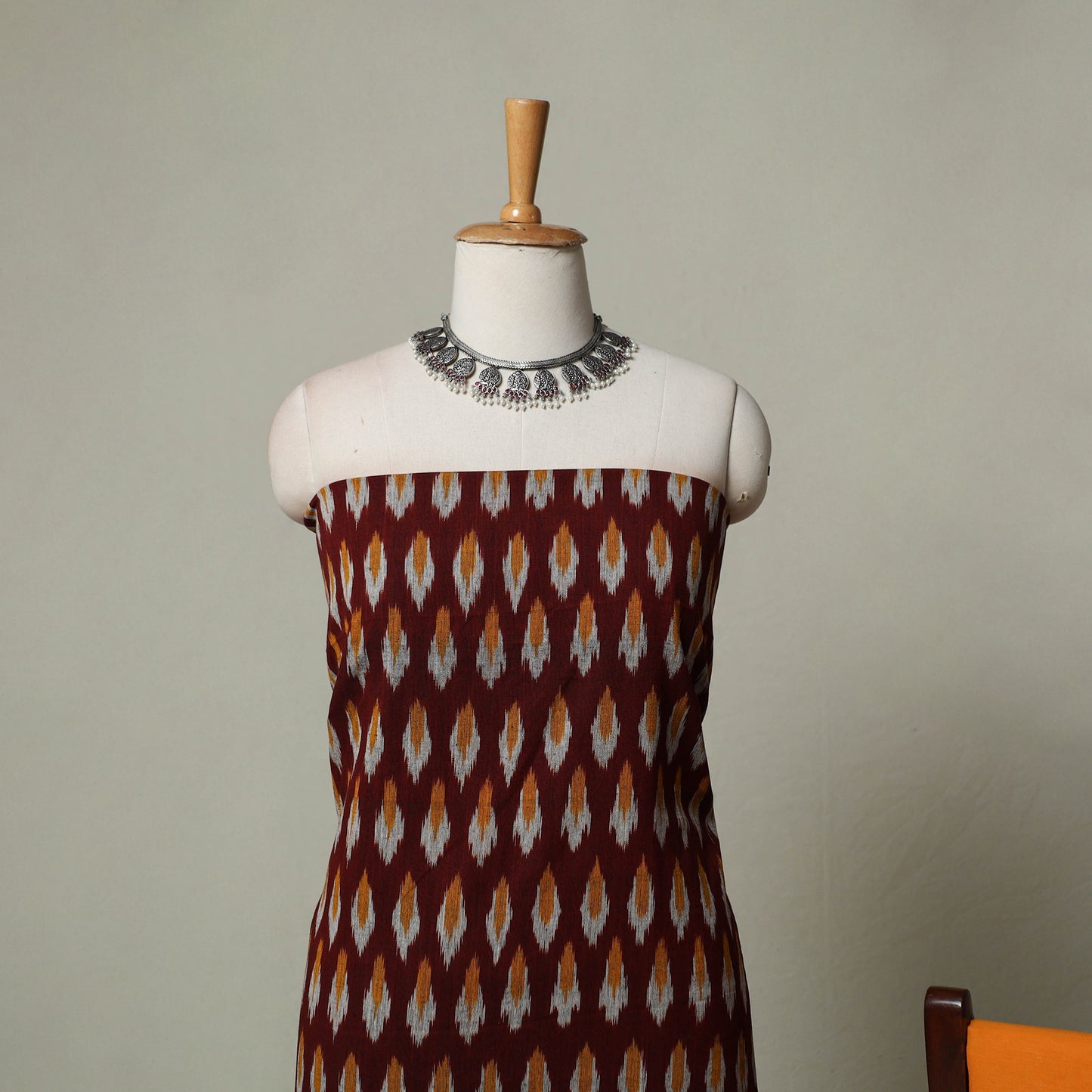 Pochampally Ikat Weave 3pc Cotton Unstitched Dress Material Suit Set 01