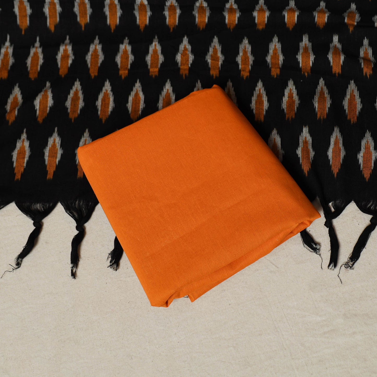 Pochampally Ikat Weave 3pc Cotton Unstitched Dress Material Suit Set 05 2026/390-1 5