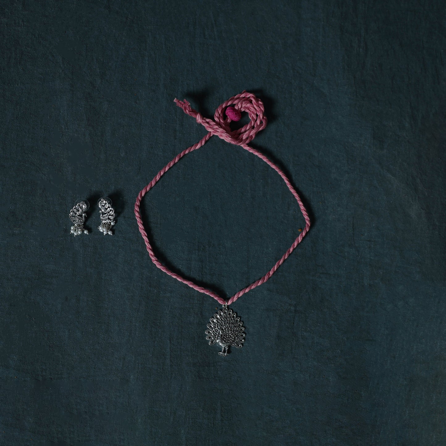 Leheriya Tie-Dye Cotton 2pc Unstitched Dress Material Kurta Set with Jewellery Set 25