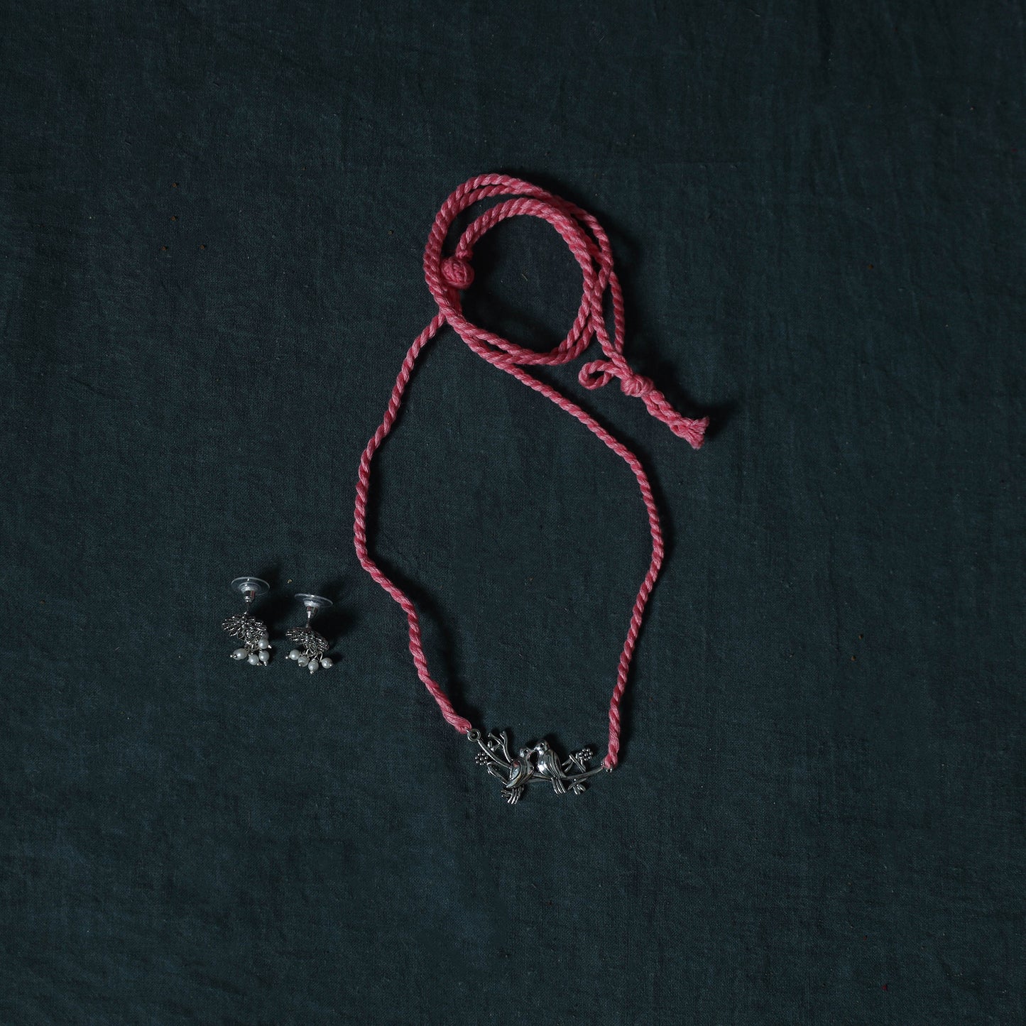 Leheriya Tie-Dye Cotton 2pc Unstitched Dress Material Kurta Set with Jewellery Set 27