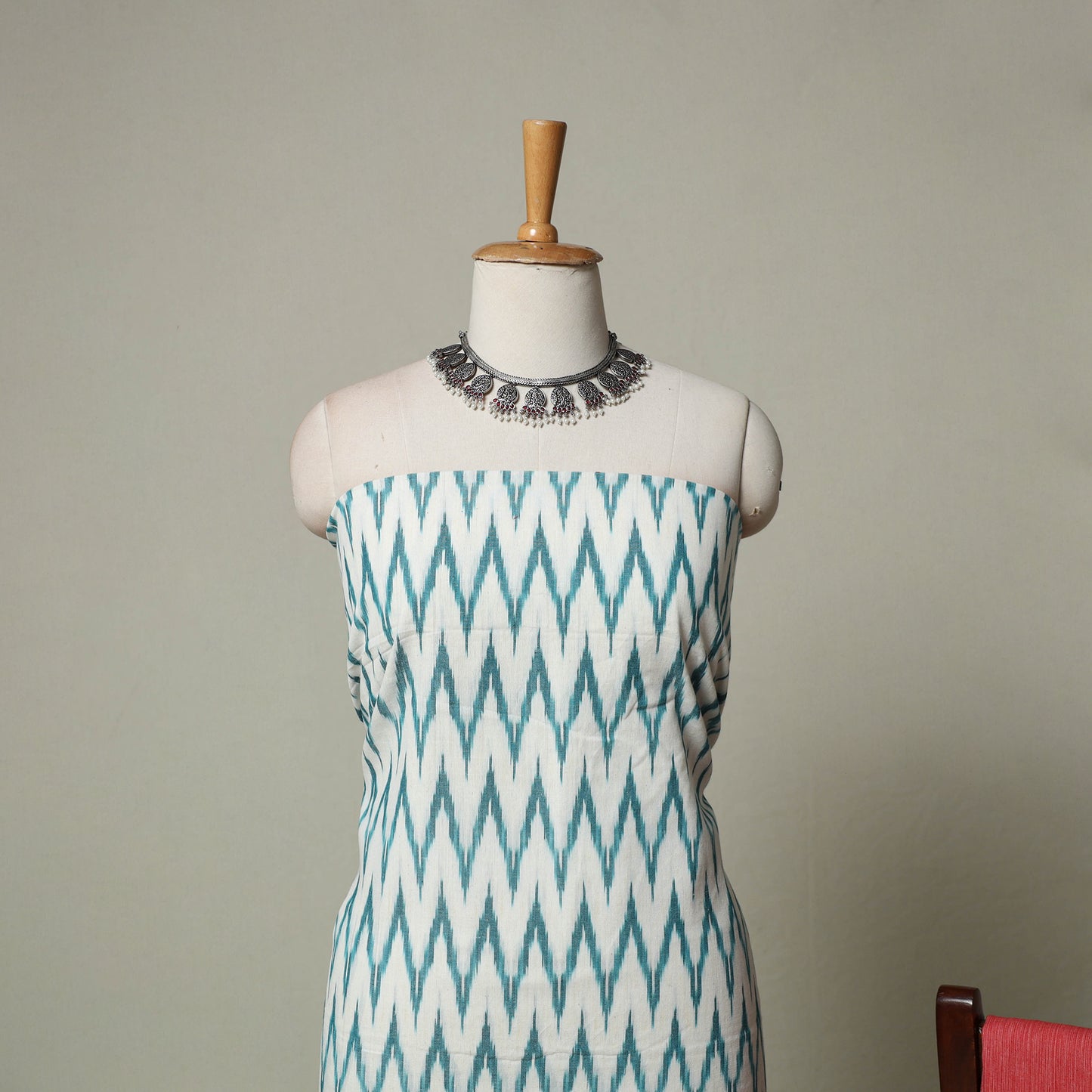 Pochampally Ikat Weave 3pc Cotton Unstitched Dress Material Suit Set 12