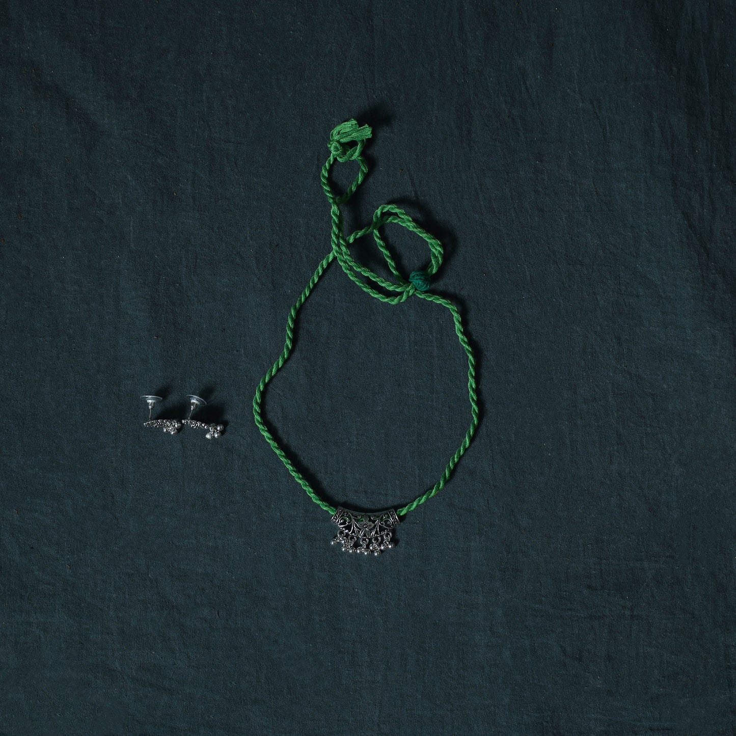 Leheriya Tie-Dye Cotton 2pc Unstitched Dress Material Kurta Set with Jewellery Set 36