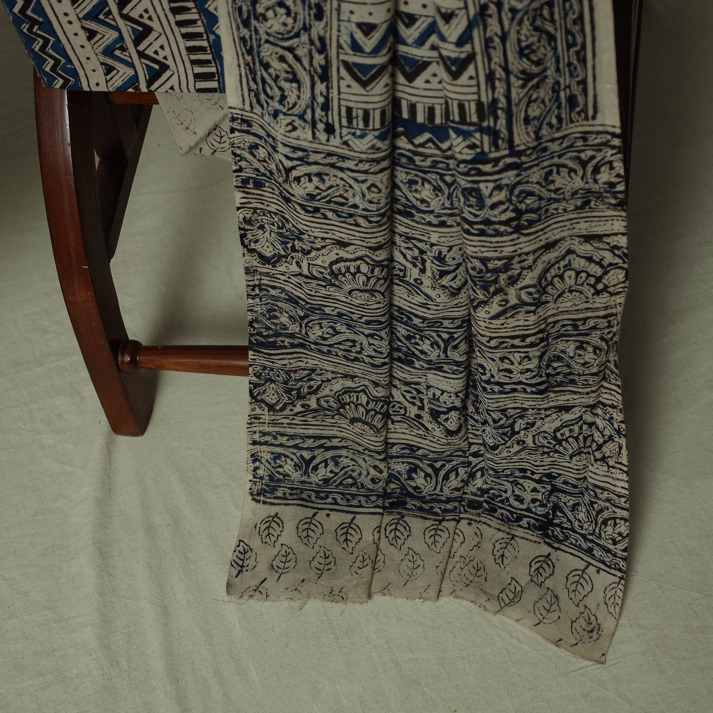Pedana Kalamkari Hand Block Print Natural Dyed Cotton 3pc Unstitched Dress Material Suit Set 20