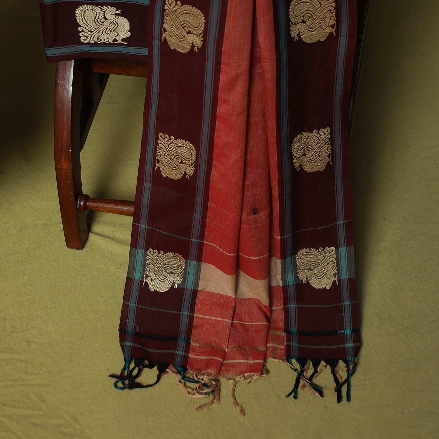 Dharwad Woven Cotton 3pc Unstitched Dress Material Suit Set with Border 07