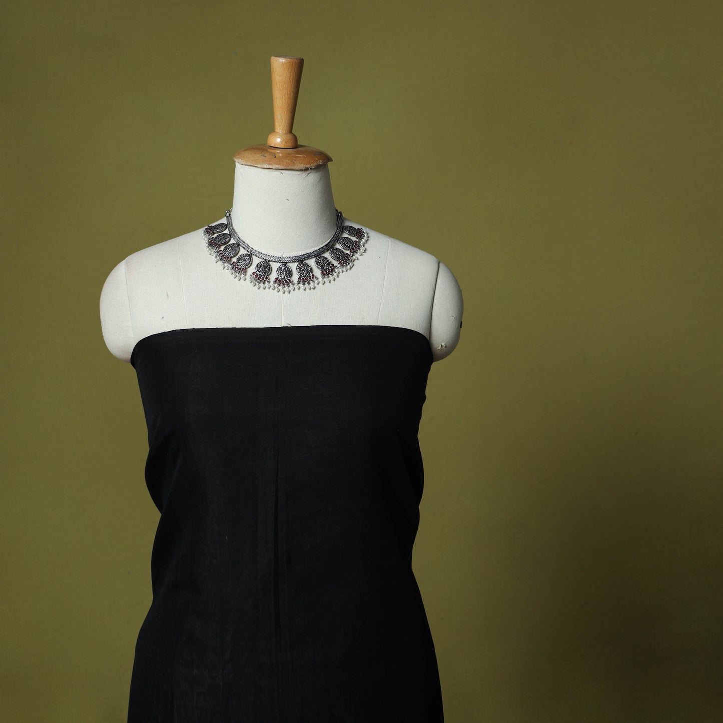 Black - Dharwad Cotton 3pc Unstitched Dress Material Suit Set 25