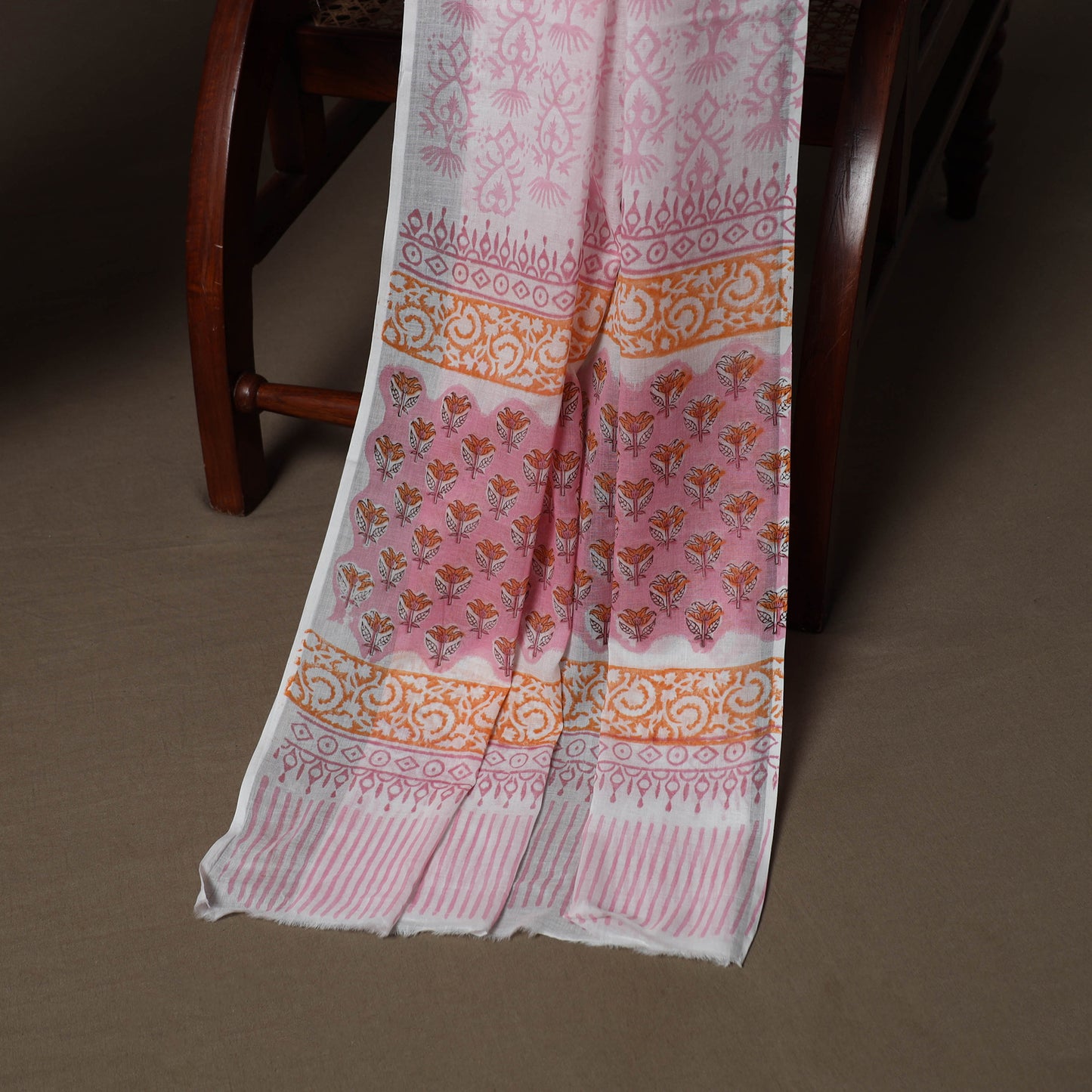 Pink - Sanganeri Hand Block Print Cotton 3pc Unstitched Dress Material Suit Set 55
