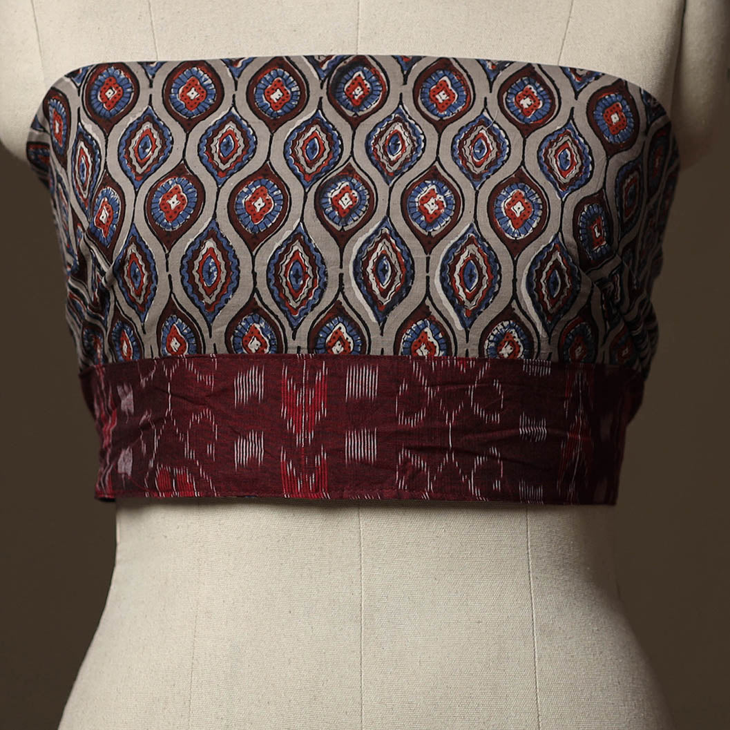 Bagru Hand Block Print Natural Dyed Cotton Blouse Piece 82