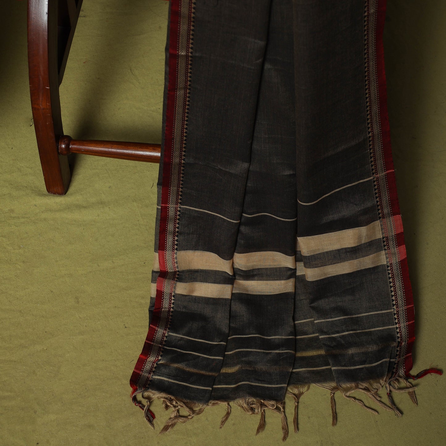Dharwad Cotton 3pc Unstitched Dress Material Suit Set with Woven Border 51