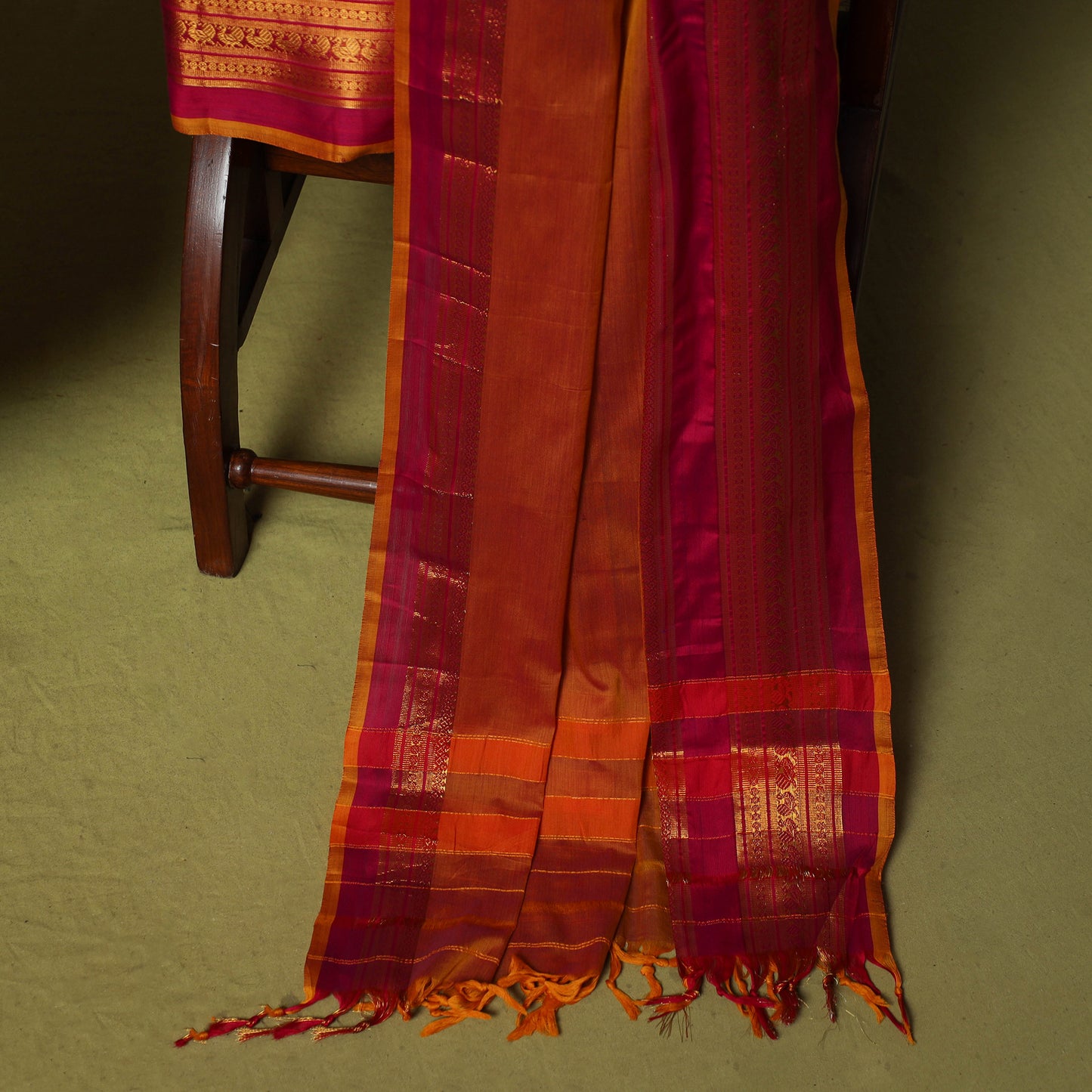 Dharwad Semi Cotton 3pc Unstitched Dress Material Suit Set with Woven Zari Border 13
