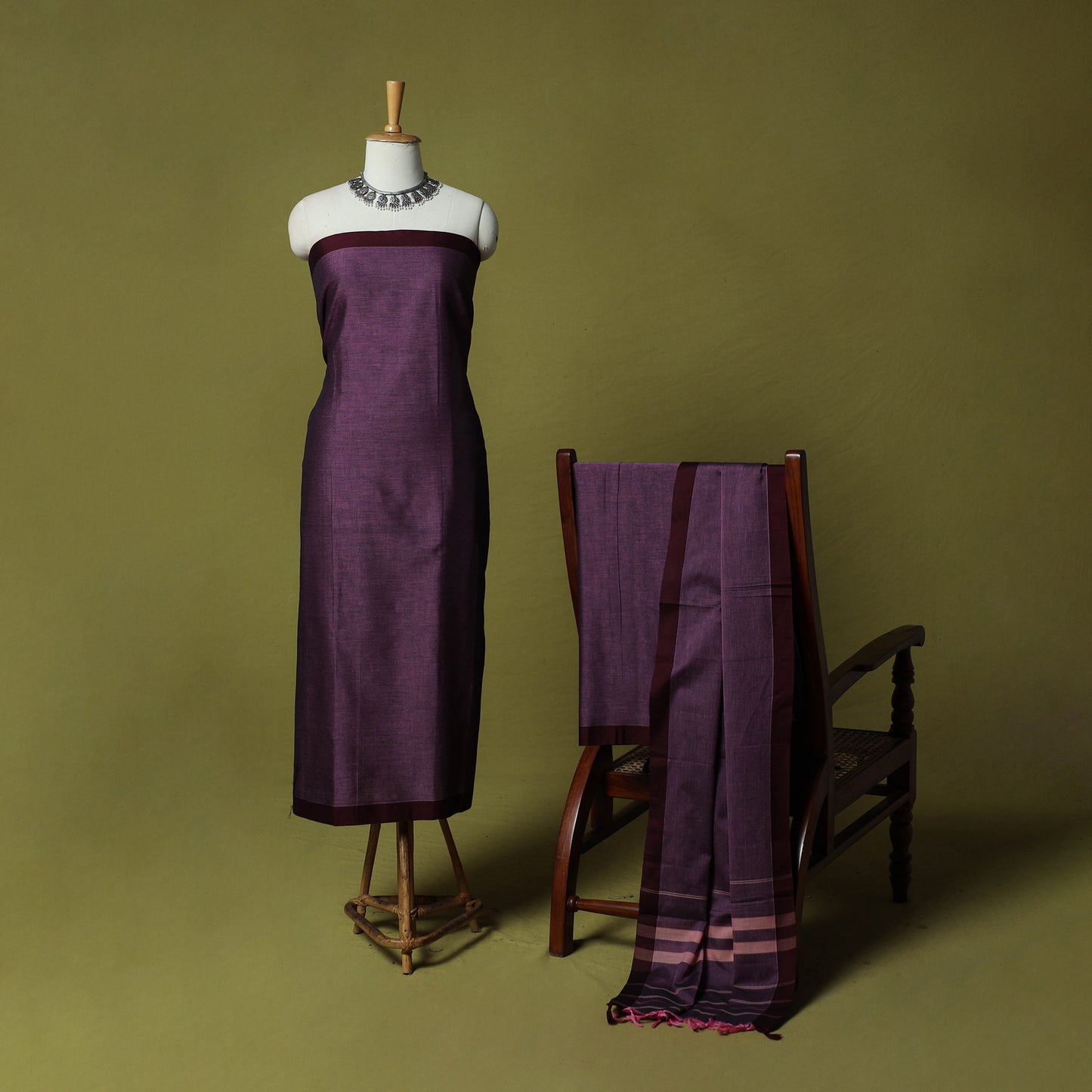 Dharwad Cotton 3pc Unstitched Dress Material Suit Set 23