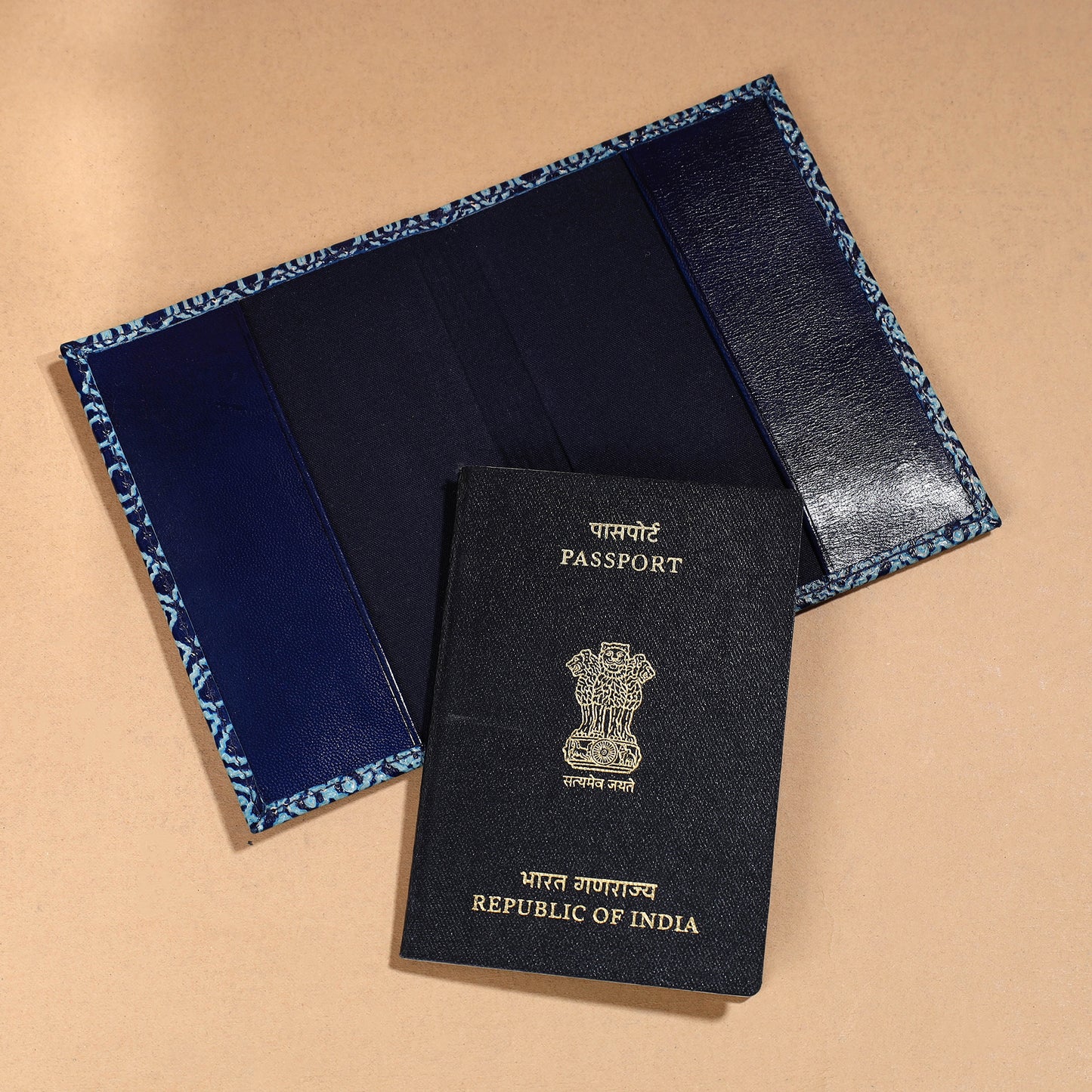 Handcrafted Embossed Leather Passport Cover