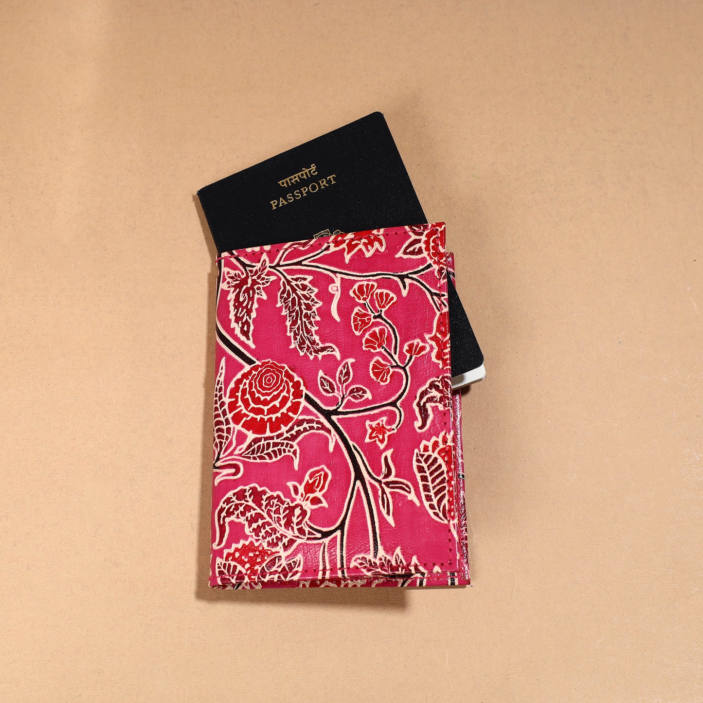 Handcrafted Embossed Leather Passport Cover