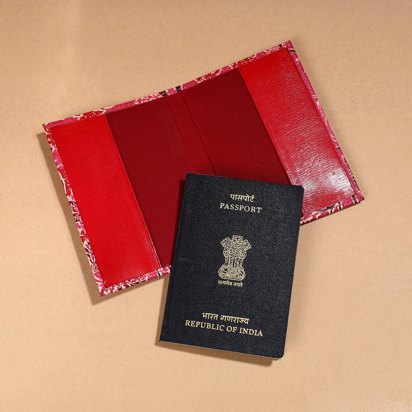 Handcrafted Embossed Leather Passport Cover
