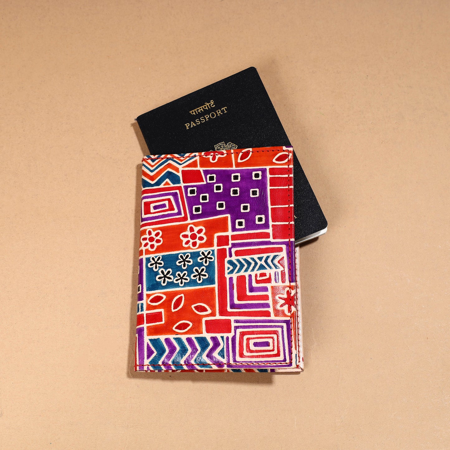 Handcrafted Embossed Leather Passport Cover