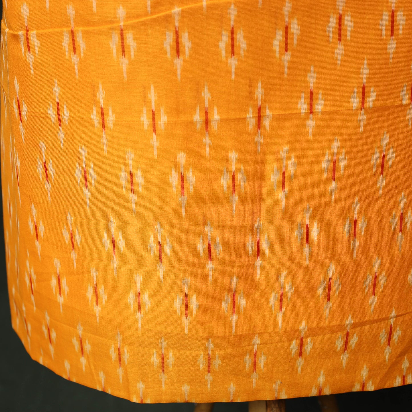 Yellow - Pochampally Ikat Mercerised Cotton 2pc Unstitched Dress Material Kurta Set 43