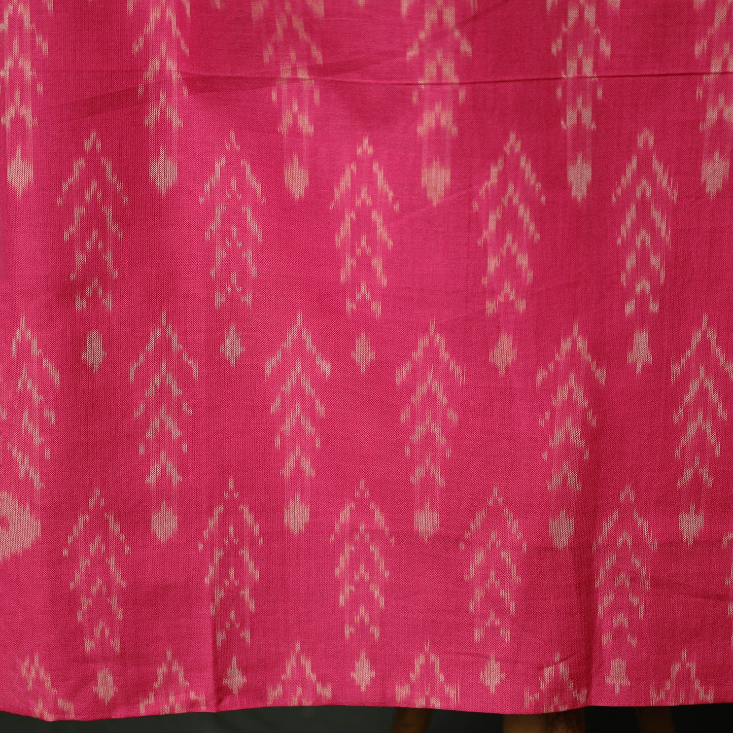 Pink - Pochampally Ikat Mercerised Cotton 2pc Unstitched Dress Material Kurta Set 45