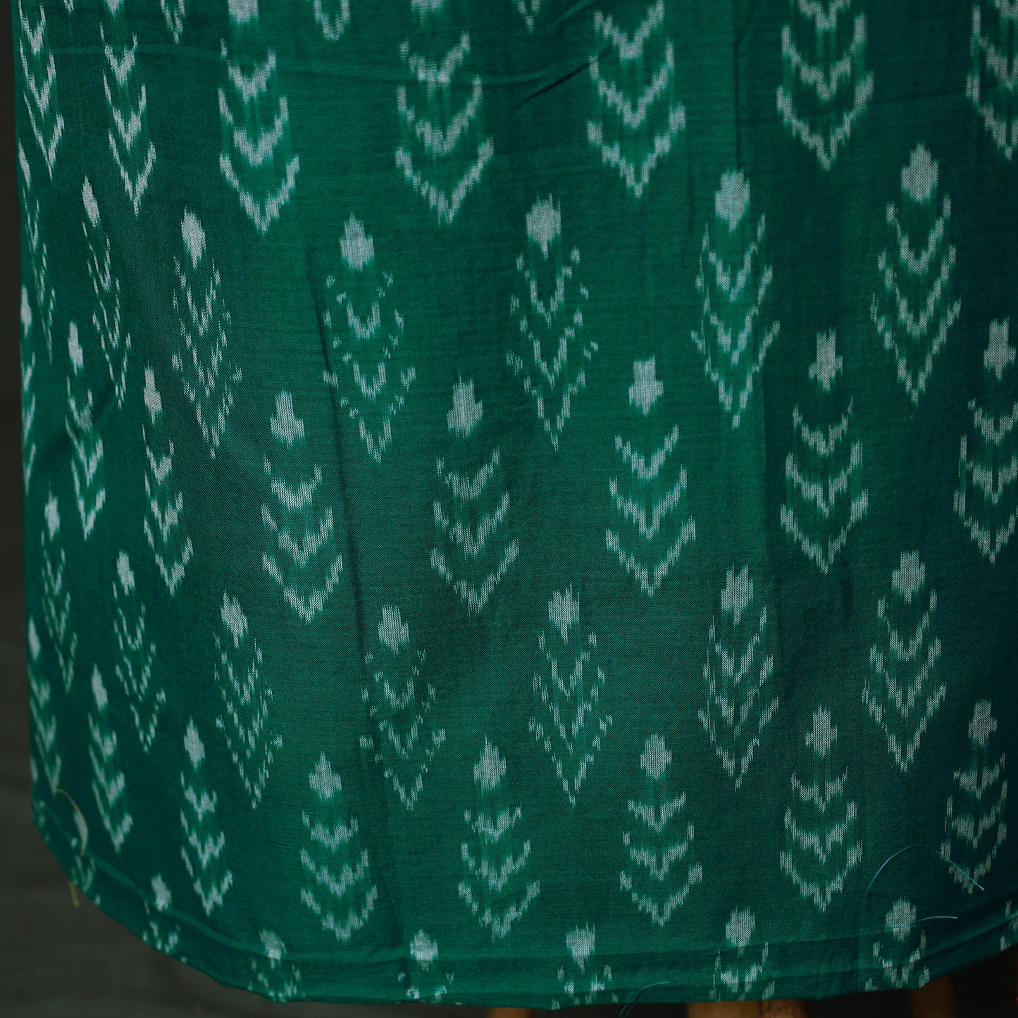 Green - Pochampally Ikat Mercerised Cotton 2pc Unstitched Dress Material Kurta Set 56