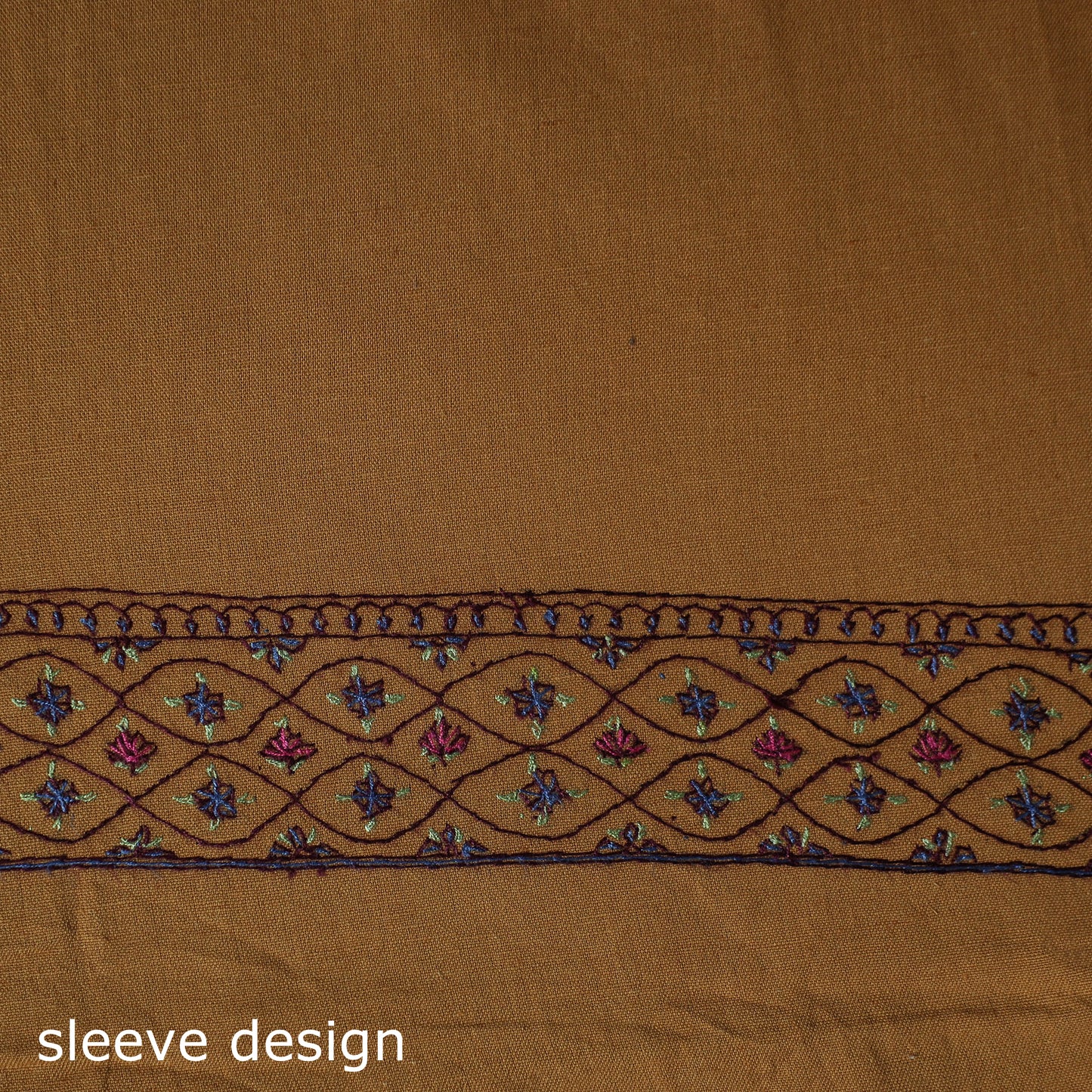 Hand Embroidered Cotton Kashida 2pc Unstitched Dress Material Kurta Set 26