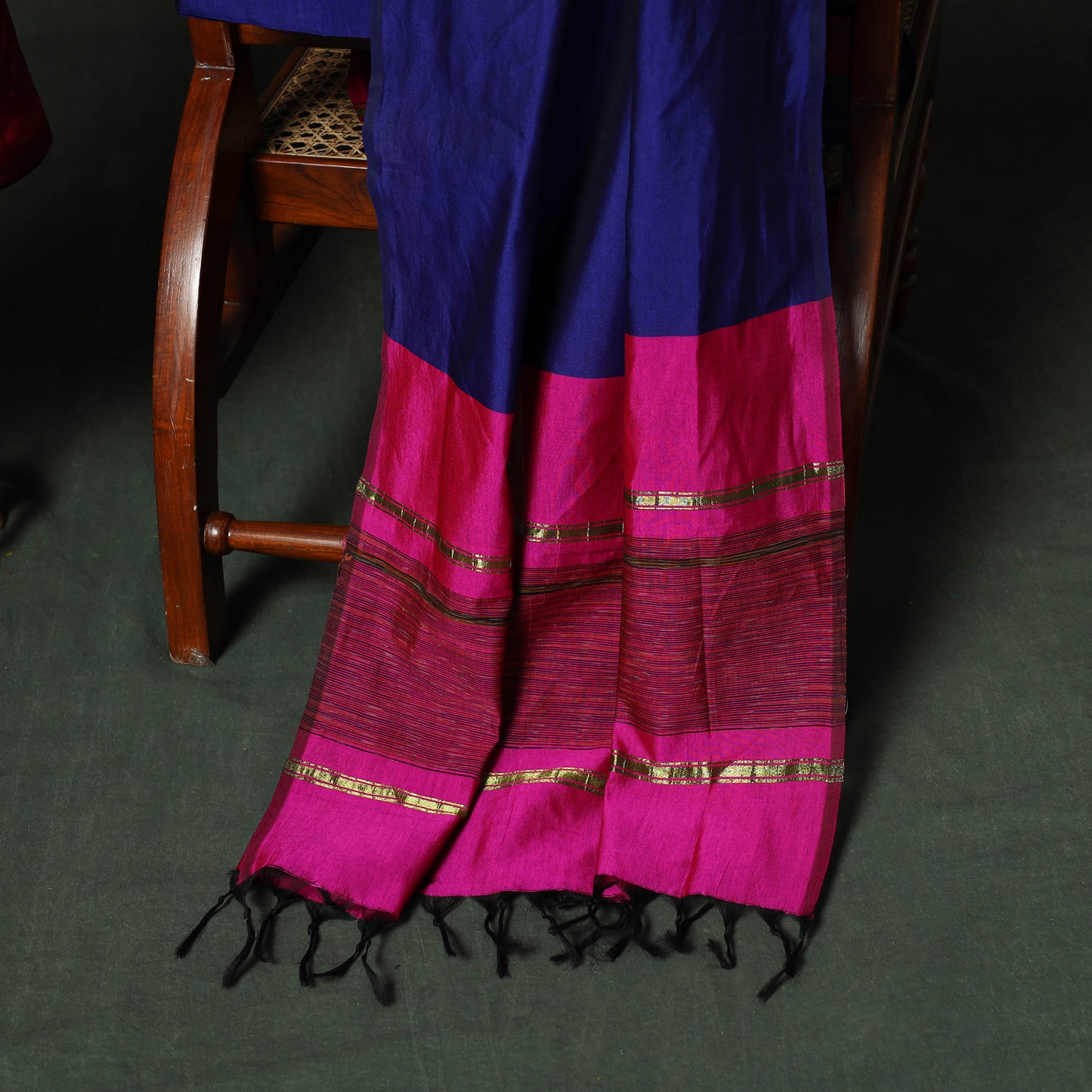 Pink - Pochampally Ikat Silk Cotton 3pc Unstitched Dress Material Suit Set 16