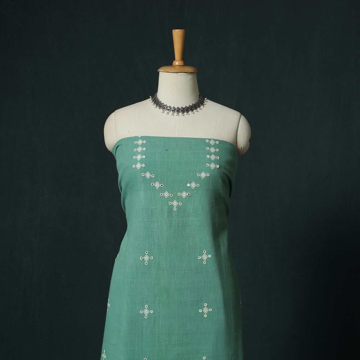Kutch Bhujodi Handloom Kala Cotton 3pc Unstitched Dress Material Suit Set 02