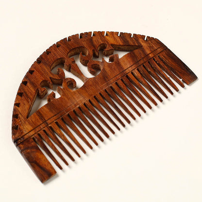 Hand Carved Sheesham Wood Comb (Medium)