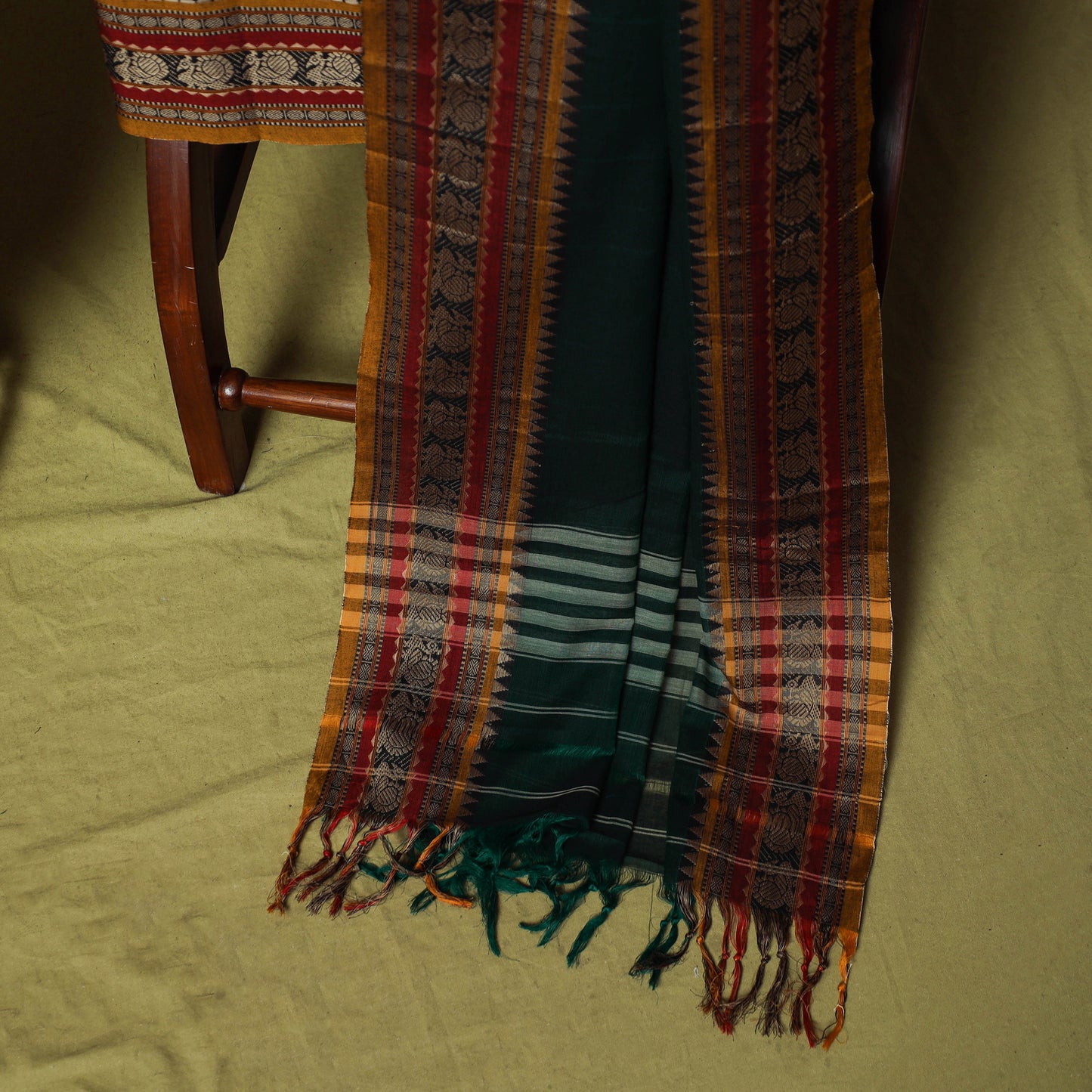 Dharwad Cotton 3pc Unstitched Dress Material Suit Set with Woven Border 60