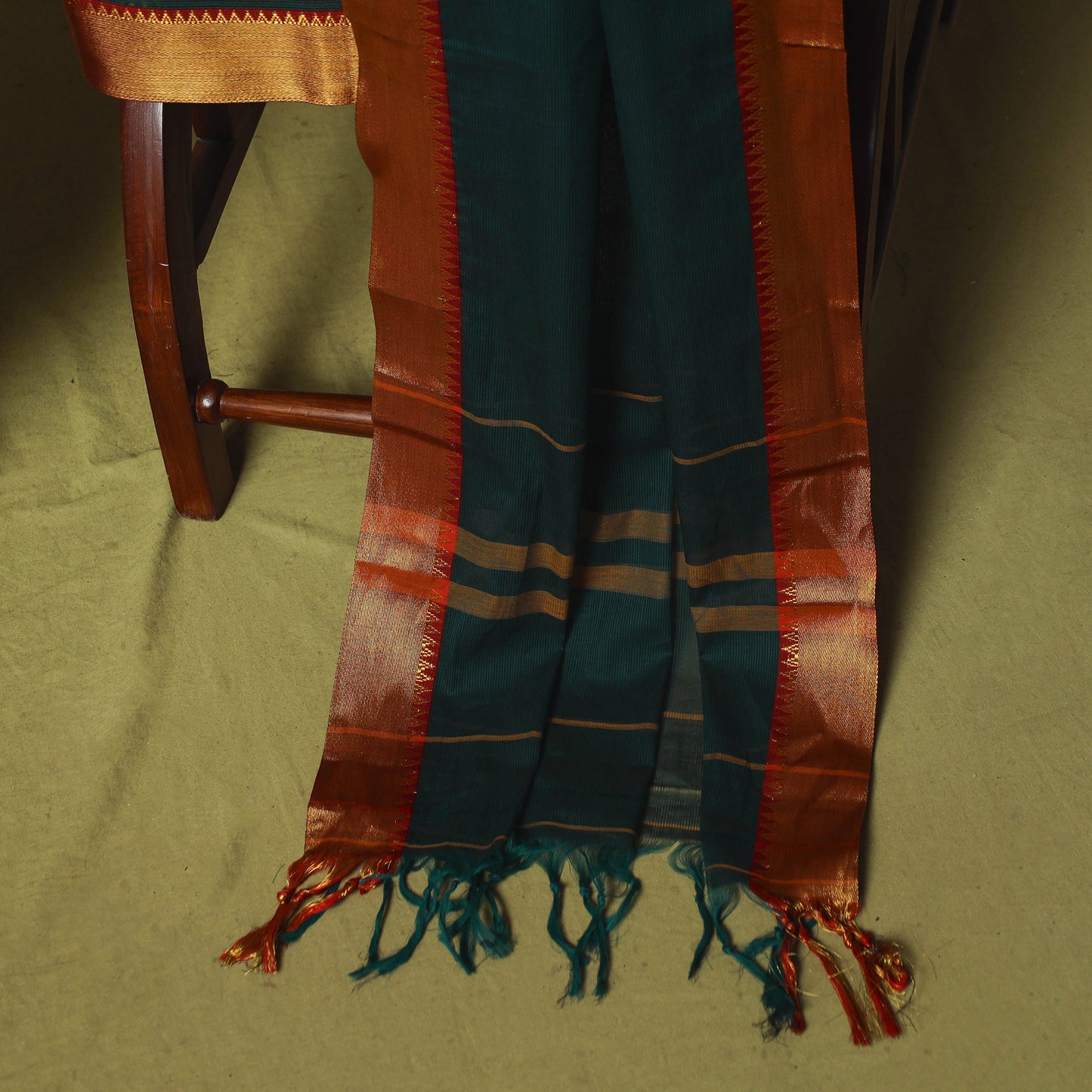 Dharwad Cotton 3pc Unstitched Dress Material Suit Set with Woven Zari Border 82