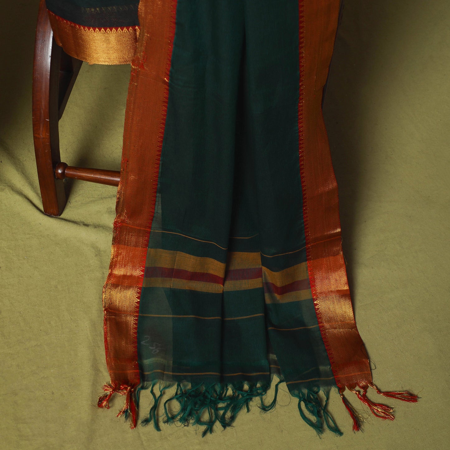 Dharwad Cotton 3pc Unstitched Dress Material Suit Set with Woven Zari Border 84