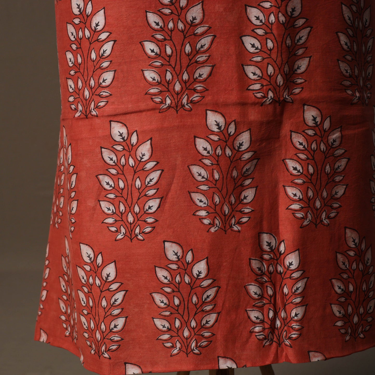 Akola Hand Block Print Chanderi Silk 2pc Unstitched Dress Material Kurta Set 07