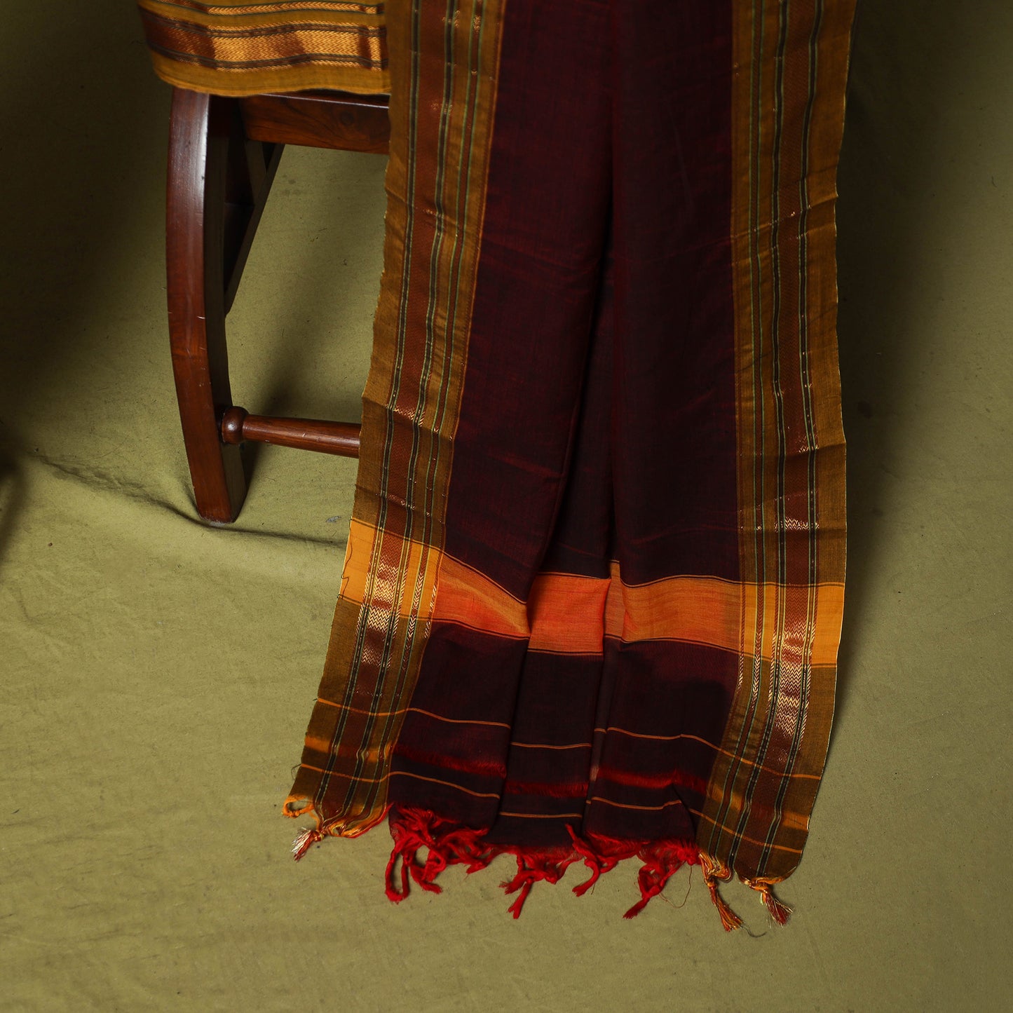 Dharwad Cotton 3pc Unstitched Dress Material Suit Set with Woven Zari Border 89