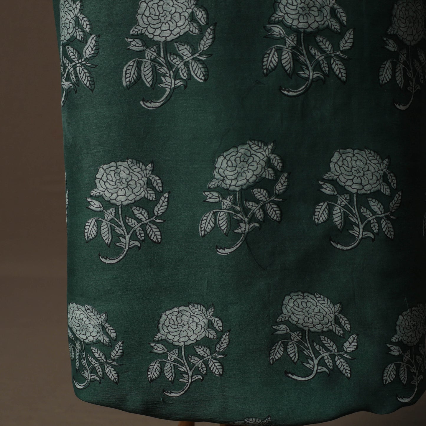Akola Hand Block Print Chanderi Silk 2pc Unstitched Dress Material Kurta Set 17