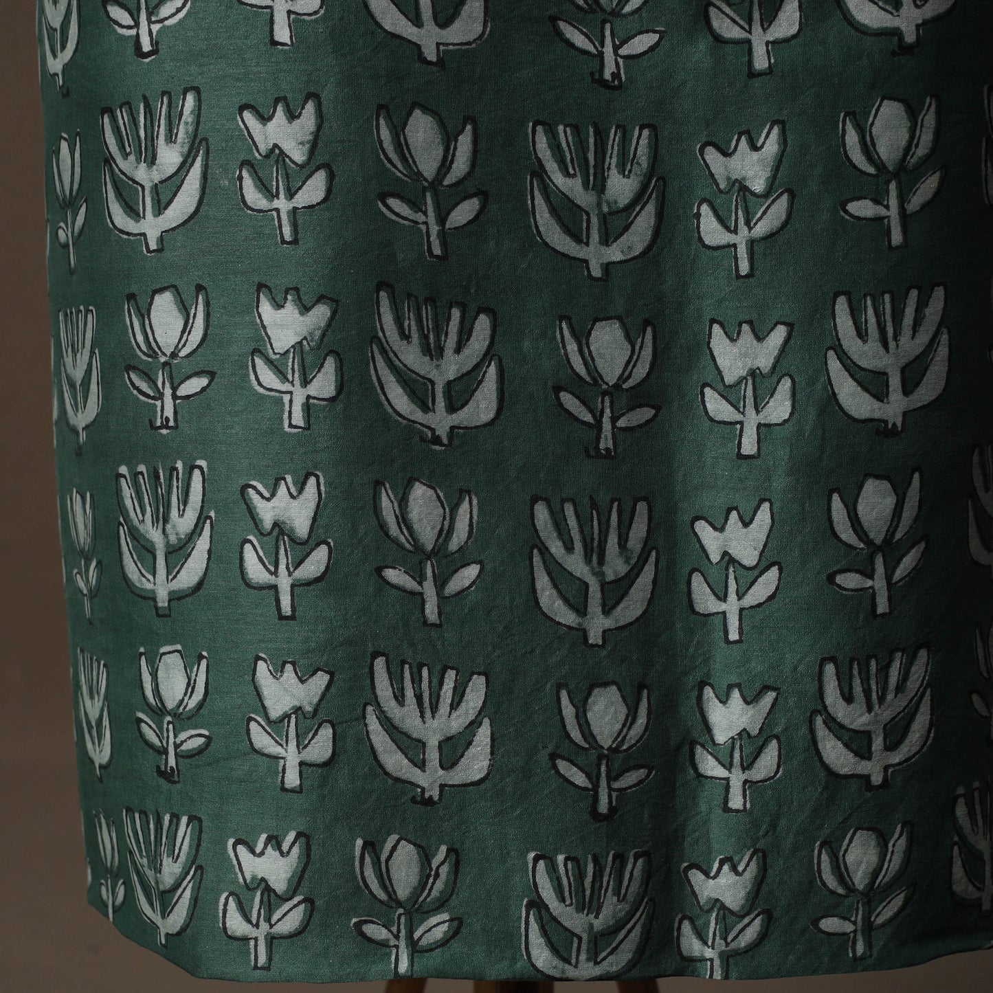 Akola Hand Block Print Chanderi Silk 2pc Unstitched Dress Material Kurta Set 18