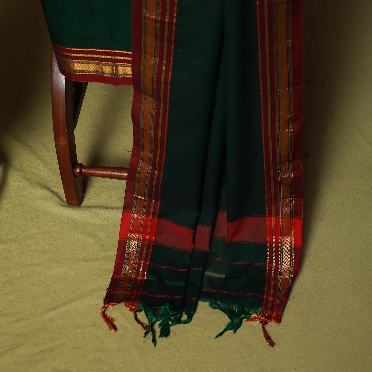 Dharwad Cotton 3pc Unstitched Dress Material Suit Set with Woven Zari Border 94